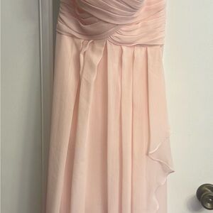David's Bridal Soft Pink Gown